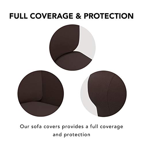 Stretch Couch Covers for Sofa 4 Seater Slipcovers Chocolate (XX-Large 4-Seater Sofa / Chocolate)