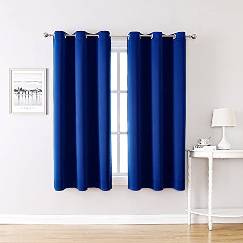 Blackout Curtains for Bedroom and Living Room 54 Inches Long (38"W x 54"L (Pack of 2) / Royal Blue)