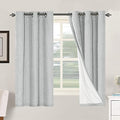 100% Blackout Linen Curtains 63" L 2 Panels Glacier Gray (Glacier Gray / 42"W x 63"L (Pack of 2))