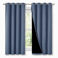 100% Blackout Curtains with Black Liners (Stone Blue / 52"W x 63"L (Pack of 2))