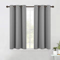 Silver Grey Small Window Blackout Curtain Panels for Bedroom (Silver Gray / 42"W x 45"L (Pack of 2))