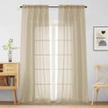 Taupe Sheer Curtains for Window 96 Inches Long 2 Panels Set (42"W x 96"L (Pack of 2) / Taupe)