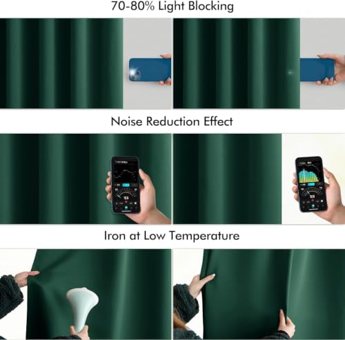 Christmas Hunter Green Back Tab Blackout Curtains 52"x96" 2 Panels (Hunter Green / 52"W x 96"L (Pack of 2))