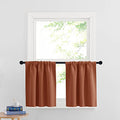 Cafe Blackout Curtains 24 inch Length (Burnt Orange / 29"W x 24"L (Pack of 2))