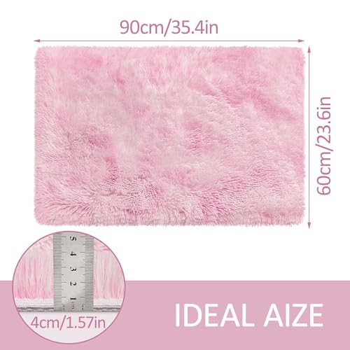 Small Area Rug for Bedroom 2x3ft Mini Tie (Tie-dyed Pink / 2' x 3' (Rectangular))