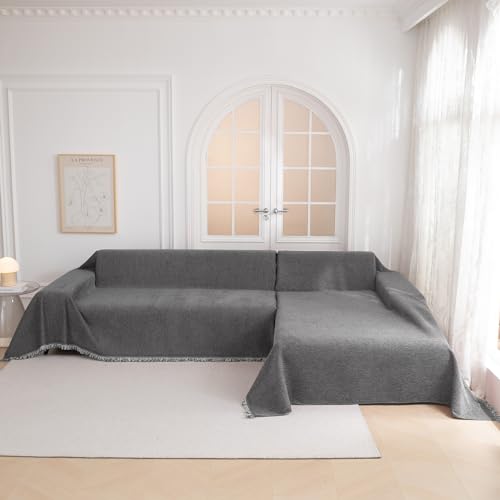 Couch Cover for Sofa Couch Covers for Pets (91" x 118" / Dark Grey)