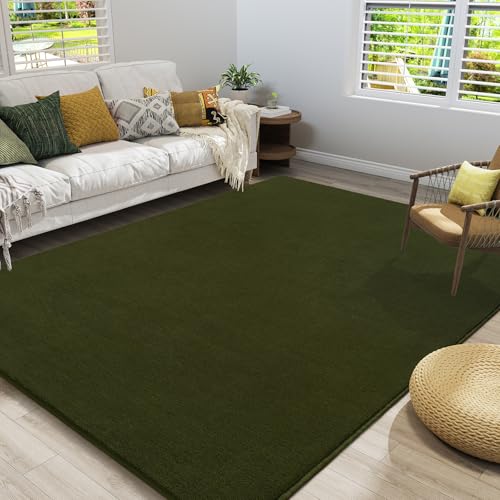 Olive Green Area Rugs for Bedroom Living Room (4' x 6' (Rectangular) / Olive Green)