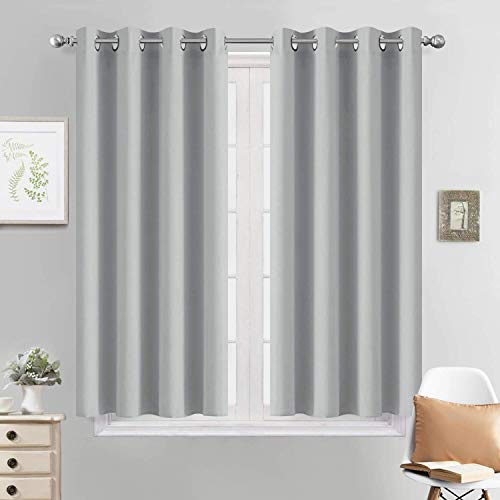 Room Darkening Curtains 52x45 inch Length Light Grey (Light Grey / 52"W x 45"L (Pack of 2))