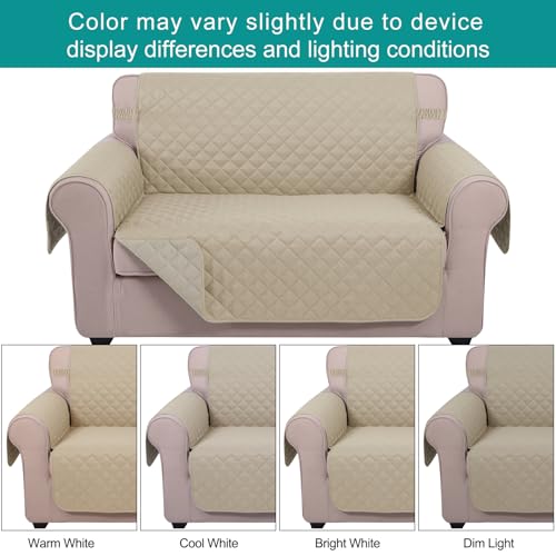 Loveseat Sofa Cover for 2 Cushion Couch (Sand/Beige / 54"loveseat-medium)