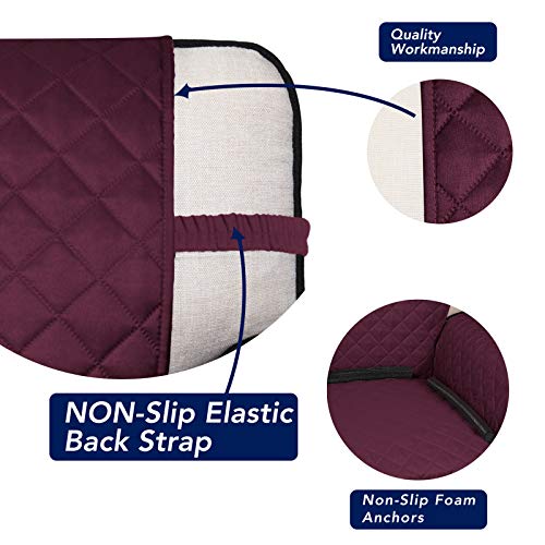 Reversible Quilted Couch Covers for Dogs Sofa Cover 4 Seater 88" (XX-Large / Wine/Beige)