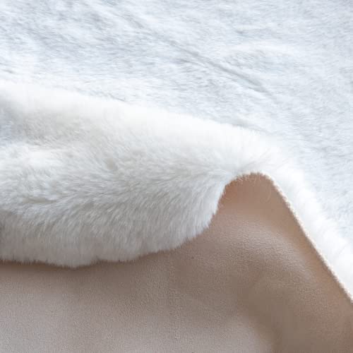 White Faux Fur Rug 5x7 Rugs for Living Room Shag Washable Area Rug Fuzzy Rugs for Bedroom Girl Room Decor Rectangle Rug (5' x 7' (Rectangular) / White)