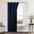 Navy Blue Blackout Curtains 96" Long for Bedroom 52" Wide 1 Panel (52"W x 96"L (Pack of 1) / Navy Blue)