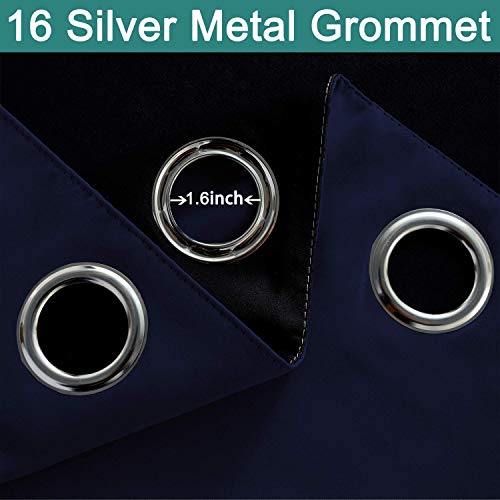 Navy Blue Blackout Patio Door Curtain Panels W100 x L84 (100"W x 84"L (Pack of 1) / Navy Blue)