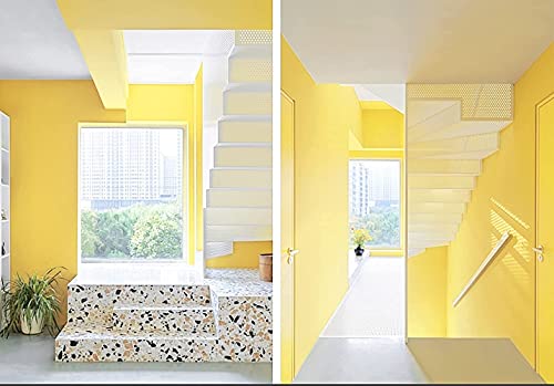 118''x17.7'' Yellow Peel and Stick Wallpaper Contact Paper Modern Self Adhesive Wall Paper Removable Renter Friendly Textured Solid Color Shelf Cabinet Vinyl Roll (Yellow / 17.7" x 118")