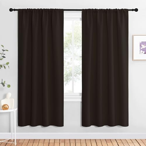 Blackout Curtains for Living Curtains (Toffee Brown / 34"W x 72"L (Pack of 2))