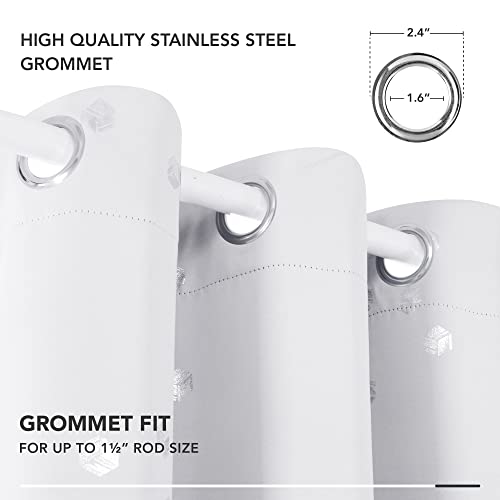 Room Darkening Curtains (Greyish White/Cubic / 52"W x 95"L (Pack of 2))