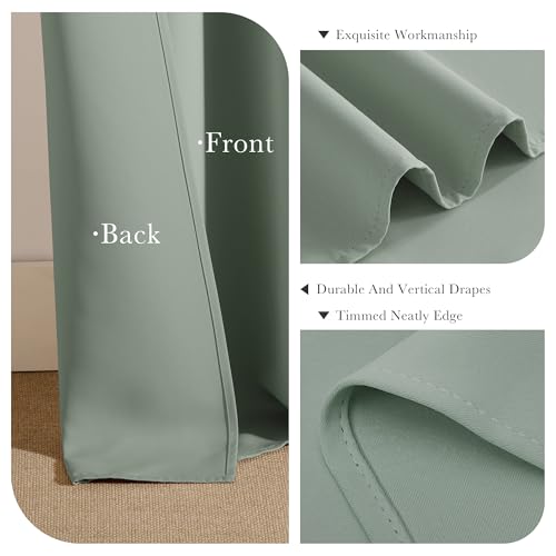 Short Gray Blackout Curtains (Sage Green / 42"W x 30"L (Pack of 2))