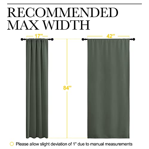 Bedroom Curtains Blackout Draperies (Dark Mallard / 42"W x 84"L (Pack of 2))