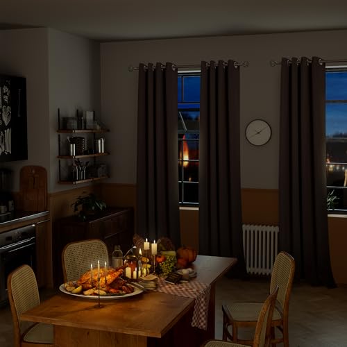 Blackout Curtains for Living Room (Brown / 52"W x 84"L (Pack of 2))