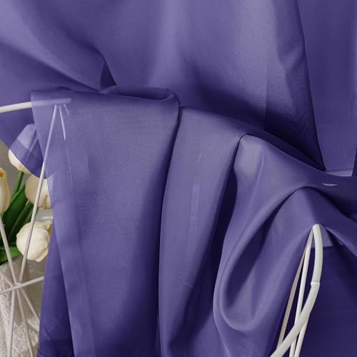 Purple Sheer Curtains 96 Inches Long 2 Panels Set (42"W x 96"L (Pack of 2) / Purple)