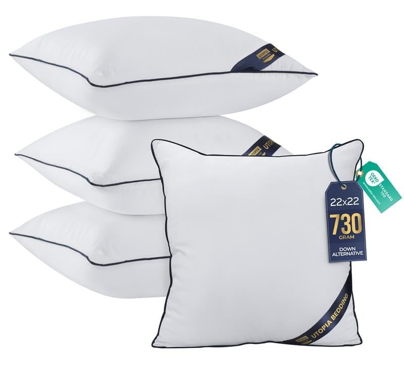 Premium Piping Throw Pillows 22x22 (22x22 Inch)