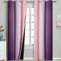 Pink and Purple Ombre Blackout Curtains for Girls Bedroom 84 Inches Long (Pink and Purple / 42"W x 84"L (Pack of 2))