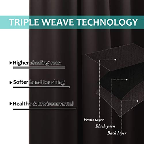 Complete 100% Blackout Curtains (Brown / 52"W x 63"L (Pack of 2))