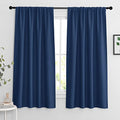 Extra Wide Blackout Curtains for Bedroom Living Room 63 inch Long (Navy Blue / 62"W x 63"L (Pack of 2))