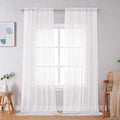 Sheer White Curtains 96 Inches Long (White / 59"W x 96"L (Pack of 2))