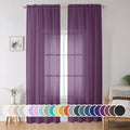 Sheer Curtains 96 Inches Long 2 Panels Set (Plum / 42"W x 96"L (Pack of 2))