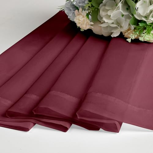 Sheer Valances for Windows 2 Pack (Burgundy / 42"W x 14"L (Pack of 2))