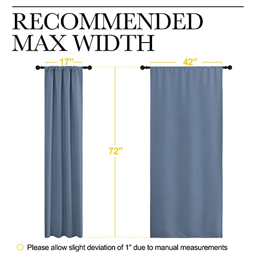 Stone Blue Blackout Curtains for Living Room (Stone Blue / 42"W x 72"L (Pack of 2))