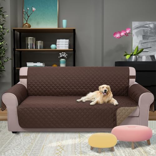 4 Seater Sofa Cover 91''Large Couch Cover (Chocolate/Taupe / 91''sofa Xxl - Xxl Large)