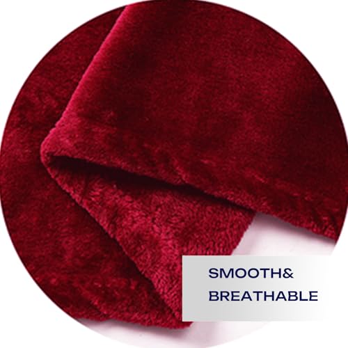 Red Fleece Plush Throw Blanket 90"x90"for Couch Sofa Fuzzy Cozy Flannel (Red / Queen(90"×90"))