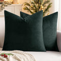 26x26 Inch Euro Velvet Christmas Throw Pillow Covers Army Green (26" x 26" (Pack of 2) / Army Green)