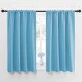 Kitchen Window Blackout Curtain Panels (Teal Blue / 42"W x 45"L (Pack of 2))