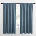 Bedroom Curtains Blackout Draperies (Smoky Blue / 34"W x 63"L (Pack of 2))