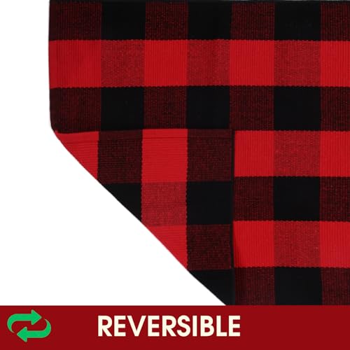 Christmas Red and Black Plaid Rug (Red & Black Plaid / 2' x 4'3" (Rectangular))