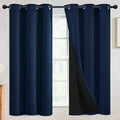 Navy Blue 100% Blackout Curtains Room Darkening Living Room 63 (Navy Blue / 42"W x 63"L (Pack of 2))