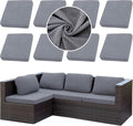 8PCS Patio Cushion Covers.Patio Furniture Couch SeatSlipcovers (Gray. / 8PCS)