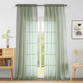 Extra Wide Sage Green Sheer Curtains for Window 96 Inches Long 2 Panels (59"W x 96"L (Pack of 2) / Sage Green)