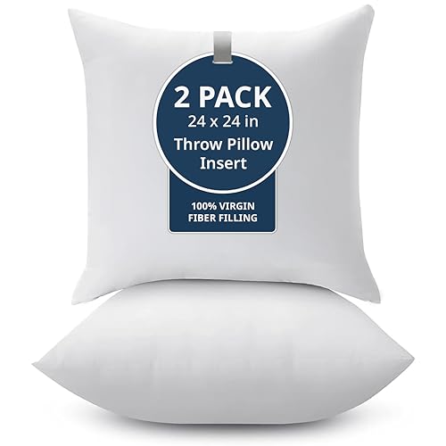 24x24 Throw Pillow Inserts Set of 2 (24x24 / 01: White)