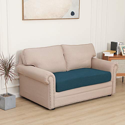 Stretch 1 Piece Loveseat Couch Cushion Cover for Sofa (Medium / Deep Teal)