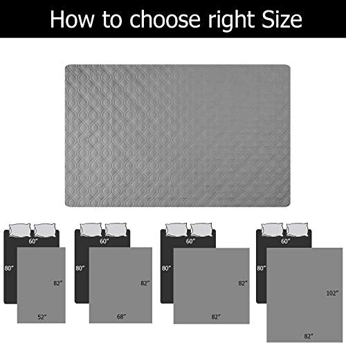 Waterproof Dog Bed Cover Pet Blanket for Furniture Bed Couch Sofa Reversible (52x82 Inch (Pack of 1) / Grey+dark Grey)