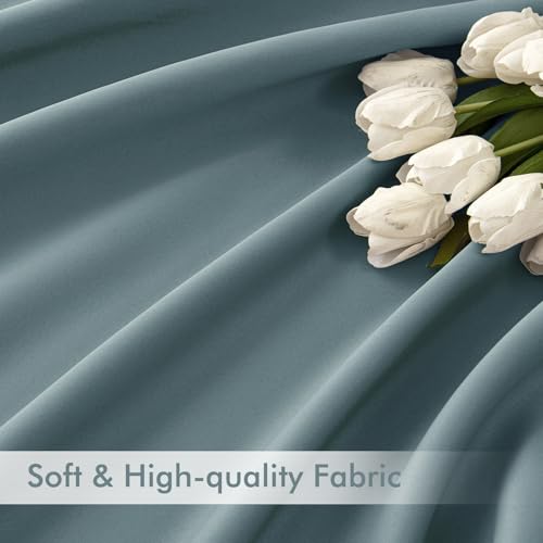 Greyish Blue Back Tab Blackout Curtains 52x102 Inch Long 2 Panel Set (Greyish Blue / 52"W x 102"L (Pack of 2))