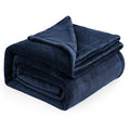 Soft Cozy Warm King Size Fleece Blanket for Bed Navy 108"x90" (02 - Navy / King (108" x 90"))