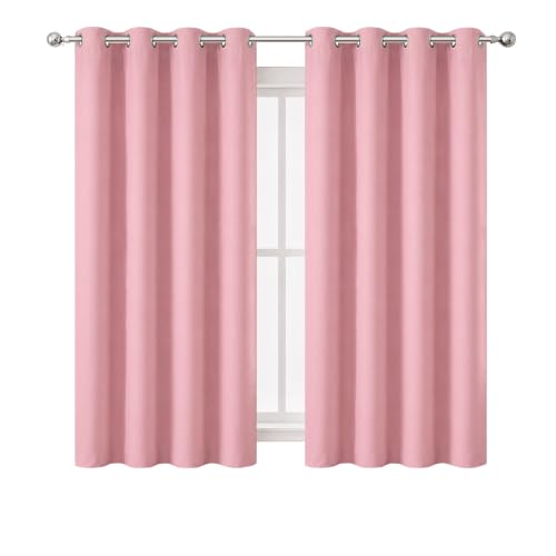 Pink Blackout Curtains 66 x 63 Inch Length (Pink / 66"W x 63"L (Pack of 2))