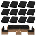 12Pcs Outdoor Cushion Covers (Black / 12PCS)