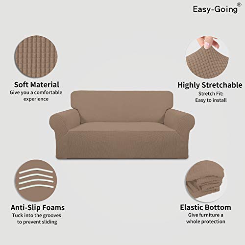 Stretch Loveseat Couch Covers Washable Camel (Medium Loveseat / Camel)