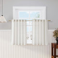 Cream Kitchen Curtains 36 Inch Length 2 Panels Set Linen Blend Back Tab Privacy Light Filtering Cafe Curtains Modern Neutral Short Tier Curtain for Small Window Bathroom RV Camper 36x36 (36"W x 36"L (Pack of 2) / Natural)